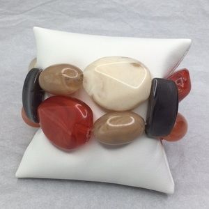 Chunky Faux Polished Stone Stretch Bracelet